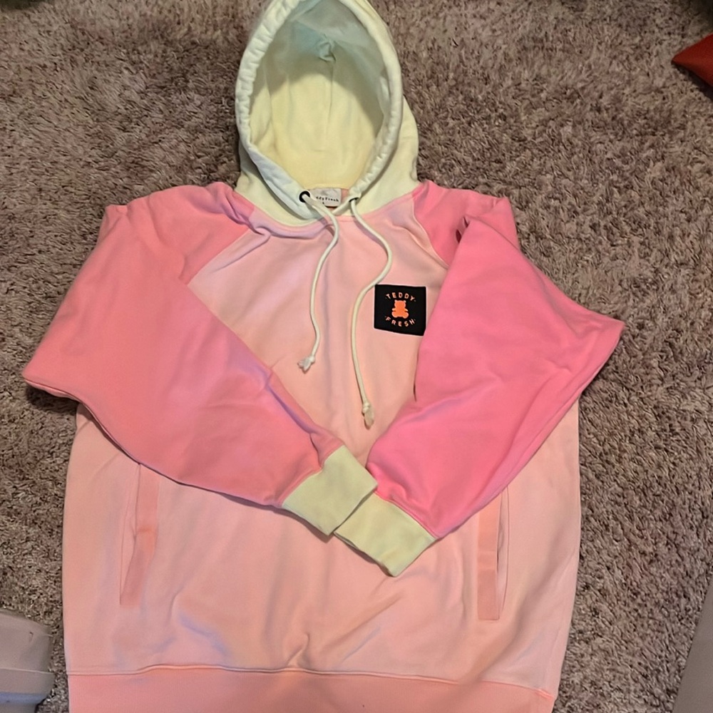 Teddy. Fresh men’s size large multicolor hoodie.